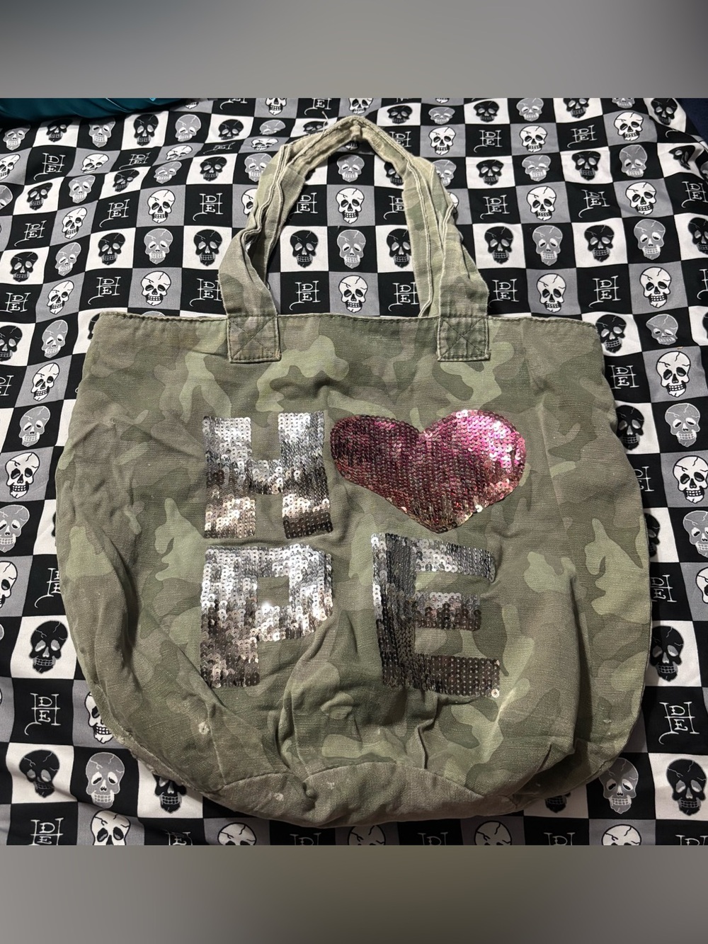 2010s McBling Camo Justice Hope Bag